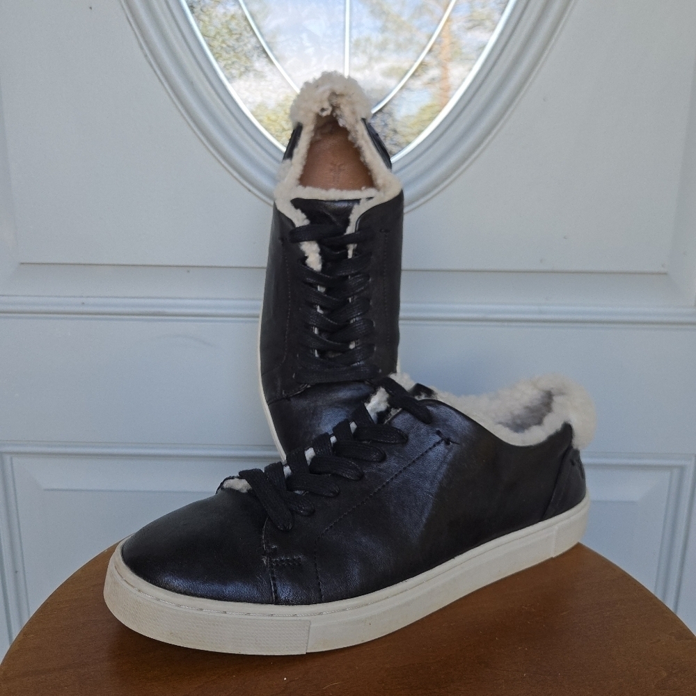 Frye Black Shearling Sneakers